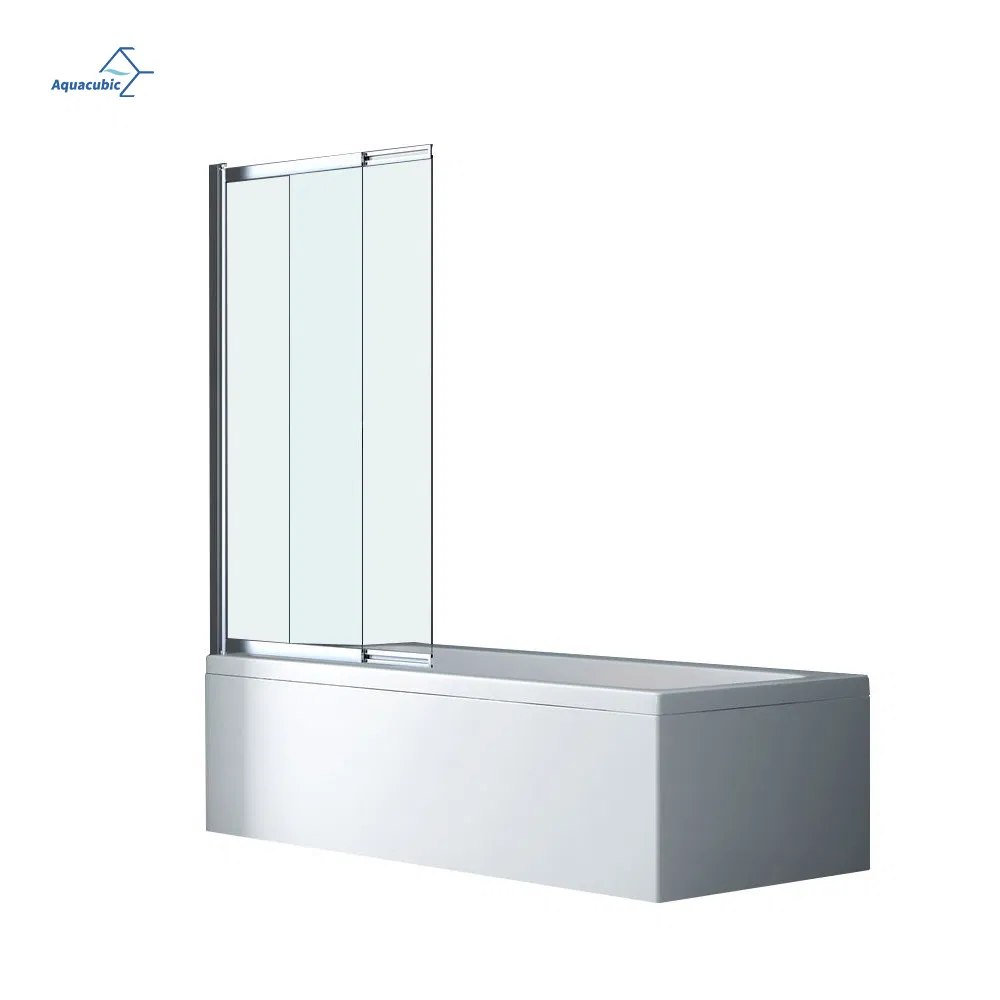 New Design Space Saving Sliding Bathtub Screen with Pivot Wall Aluminum