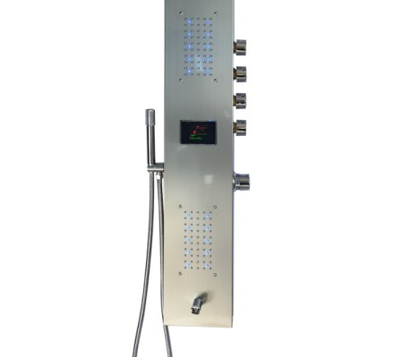 Ec-1031 Luxury Silver Shower Panel Column Bathroom Sanitary Ware Waterfall Rainfall 1