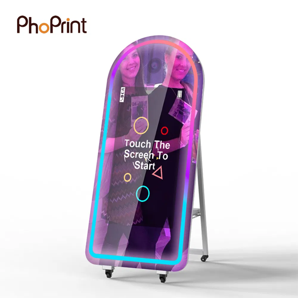 Magic Mirror Photo Booth with Printer Camera Mirror Photobooth Machine for Party Events Selfie Photo Mirror Booth