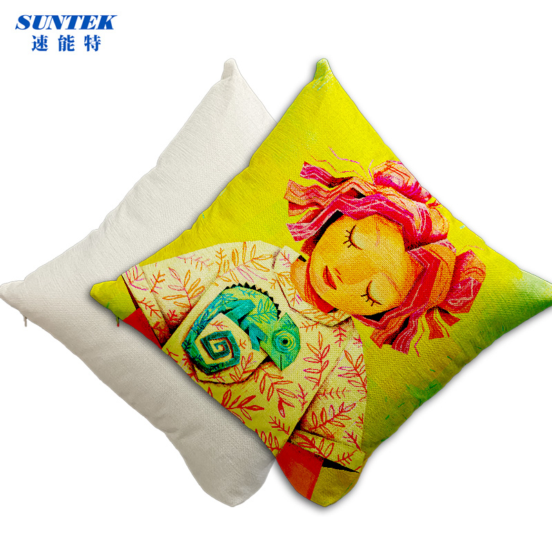 Printable Linen Pillow Case 16X16in, White Two-Side Design