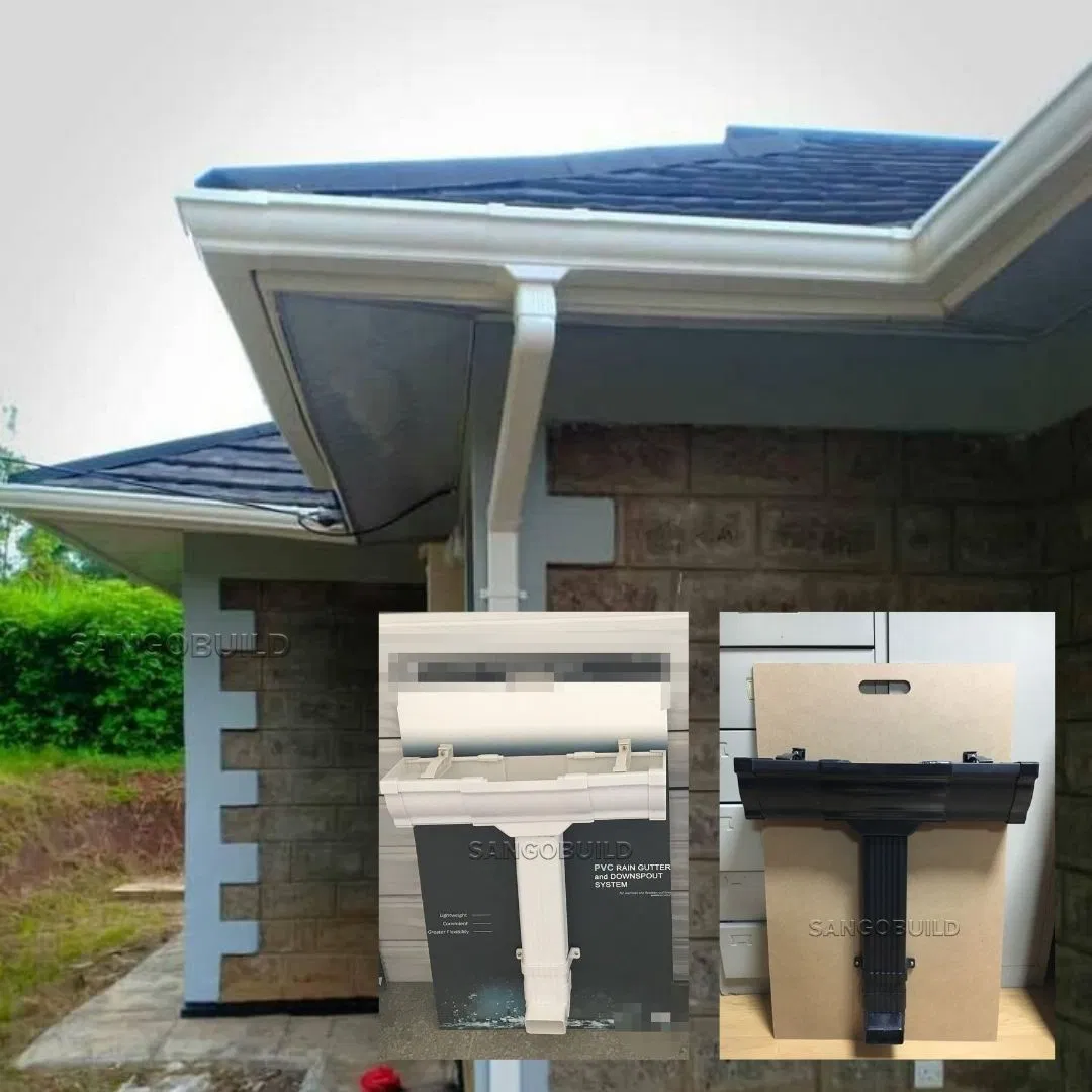 Nigeria Drain Pipe Downspouts Copper Roof Drainage Channel Ethiopia Downpipe Vacuum PVC Rain Gutter