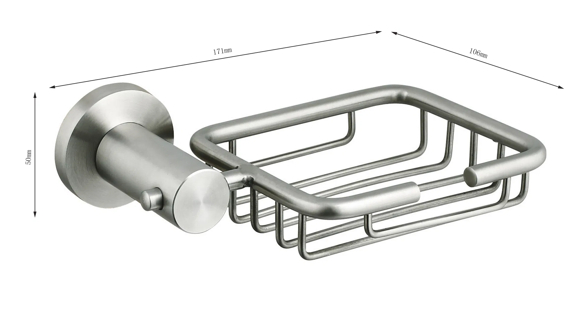 Мыльница SUS304 хром квадратная настенная