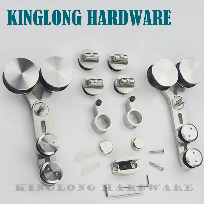 Stainless Steel Heavy Frameless Glass Door Hardware Fitting Office Meeting Room Sliding Door