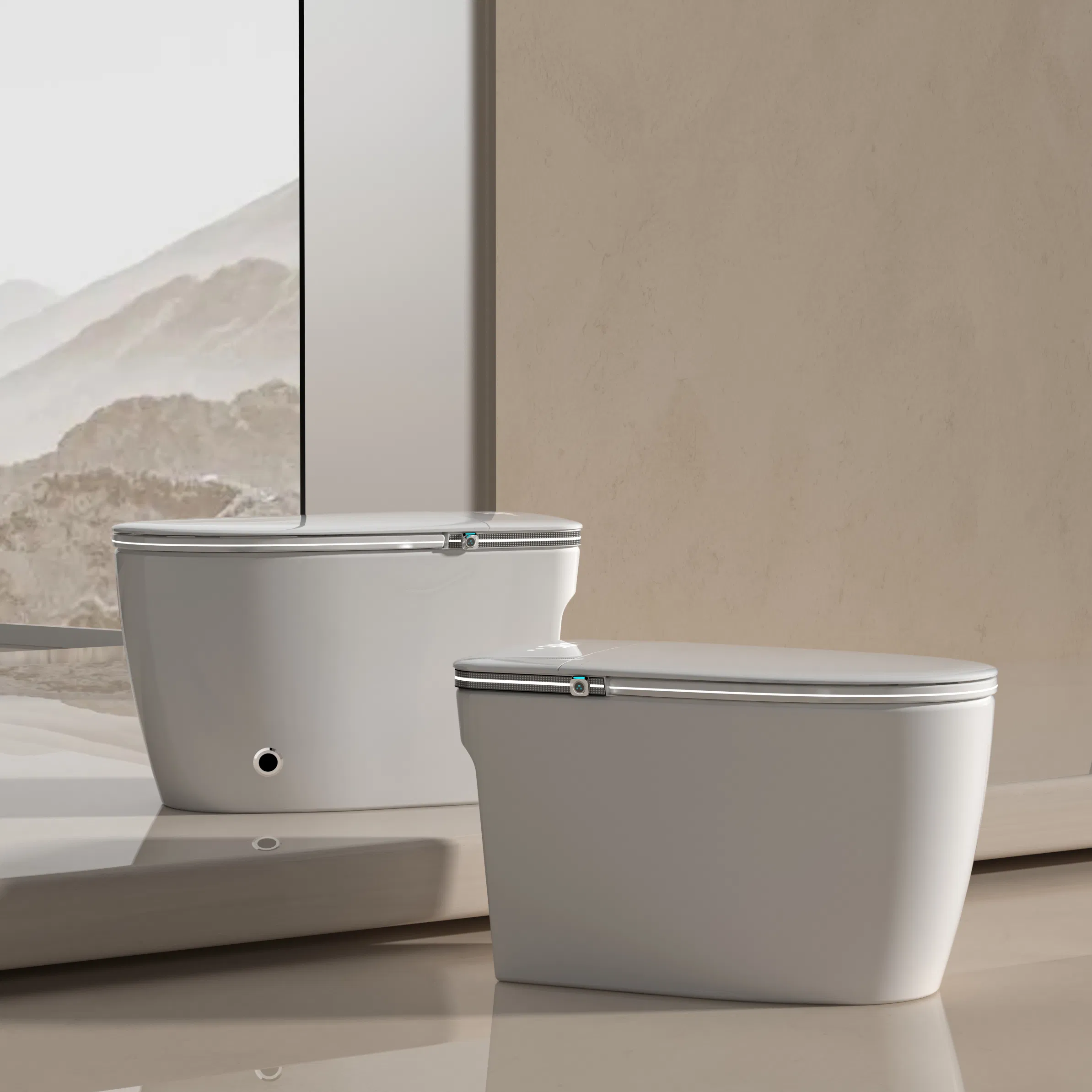 Ultrathin Automatic Floor Mounted Ambient Lighting Water Closet Intelligent Smart Toilet