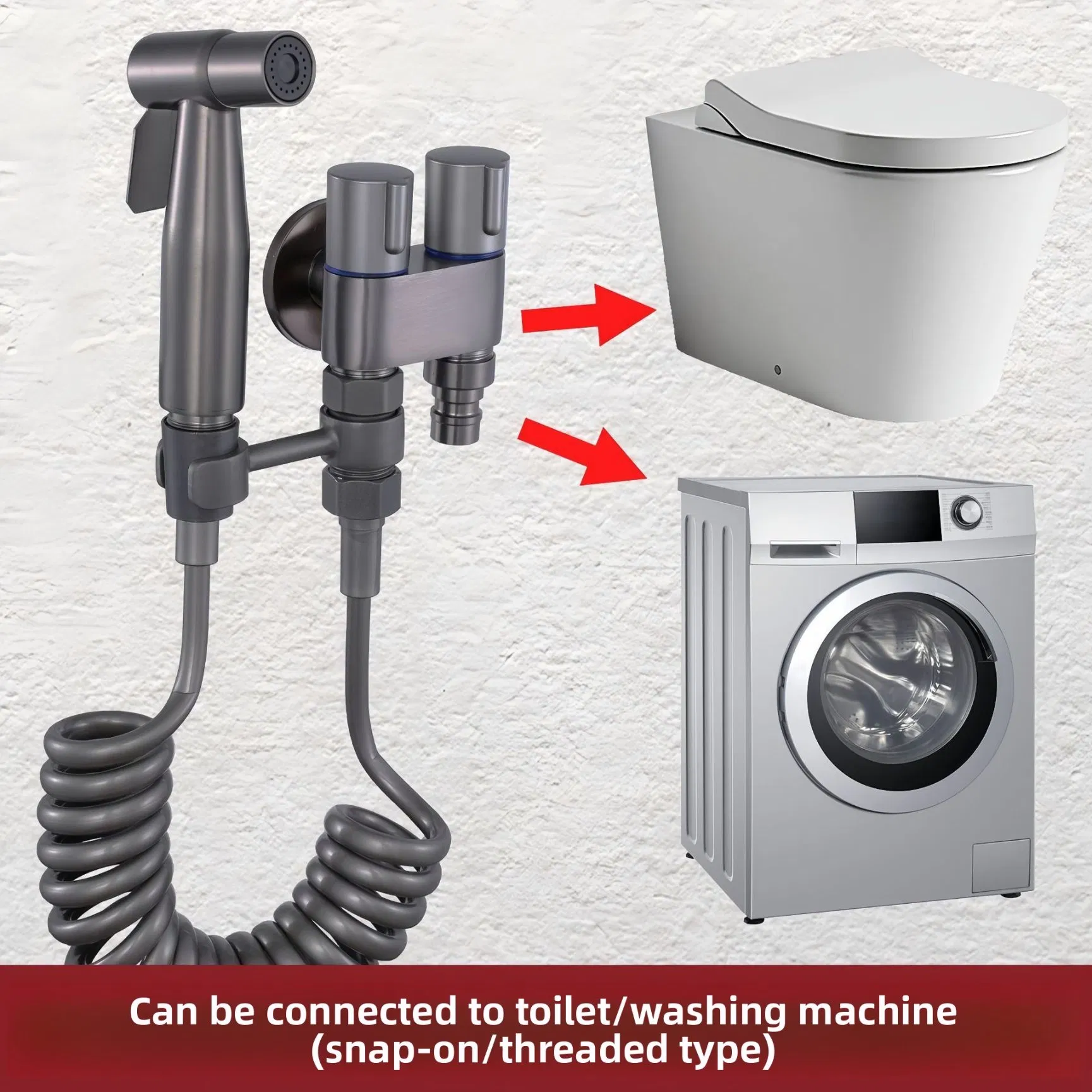 High-Performance ABS Pressure-Boosting Bidet Sprayer Stainless Steel Toilet Bidet Gun for Cleaning