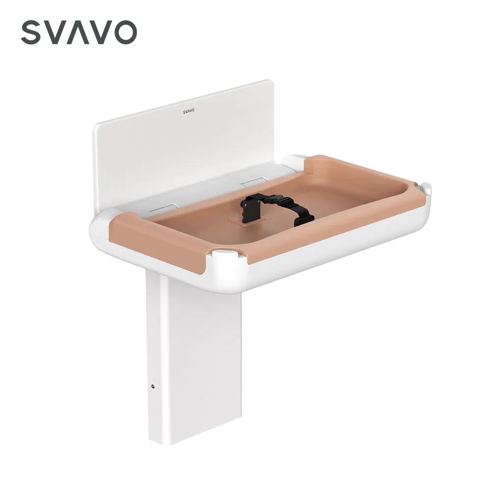 Commercial Restrooms Wall Mounted Sturdy Durable Fold-Down Baby Changing Diaper Station with Safety Straps