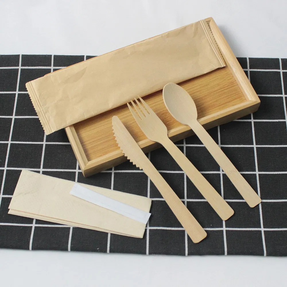 Disposable Home Camping Use Bamboo Dinnerware/Tableware/Cutlery Set