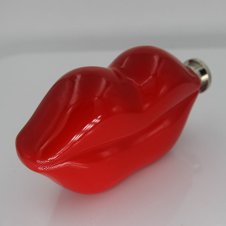 5oz Red Lip Mini Stainless Steel Hip Flask Creative Irregular-Shaped Wine Bottle