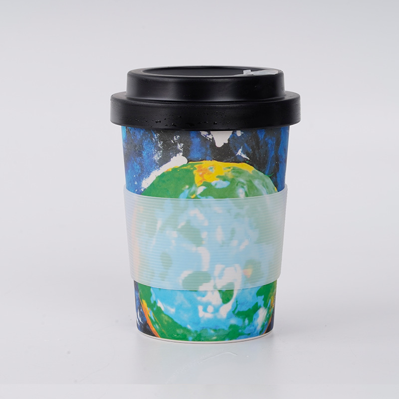 Factory Wholesale Price Office 350ml Bamboo Fiber Coffee Cups Can Add Printed Paper Logo to Consult The Holiday Gift Bamboo Offee Cups