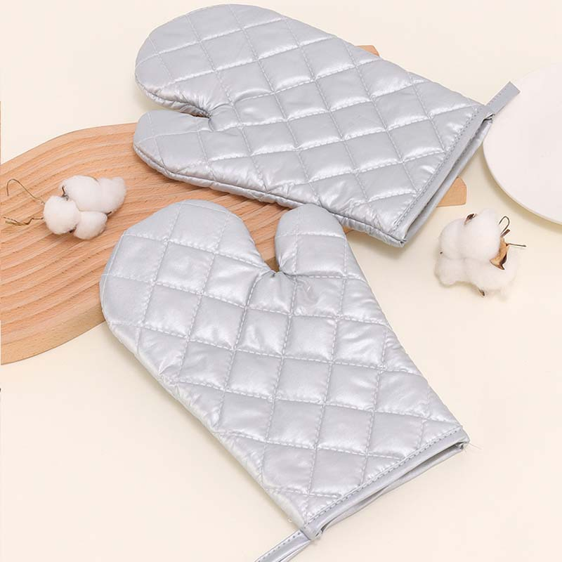 Pure Cotton Thickened Gloves with Silver Coating, High-Temperature Resistant Microwave Oven, Steamer and Oven Gloves