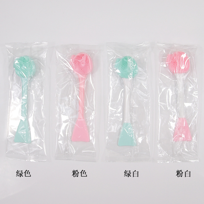 Cross-Border Wholesale Silicone Face Brush Dual-Headed 2-in-1 Cleanser for Cleaning Makeup Removal & Clay Mask