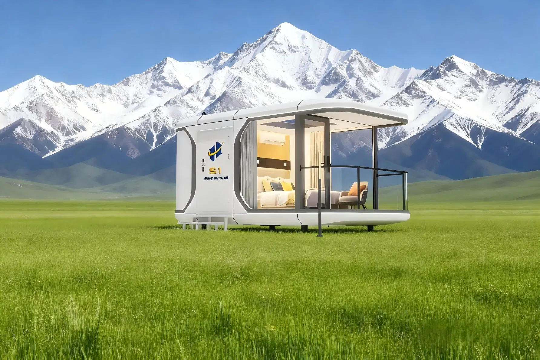 European Design Style Unique Space Capsule Glass Cabin Prefab House Tiny Moving House with Steel Structure Hotels Green Houses