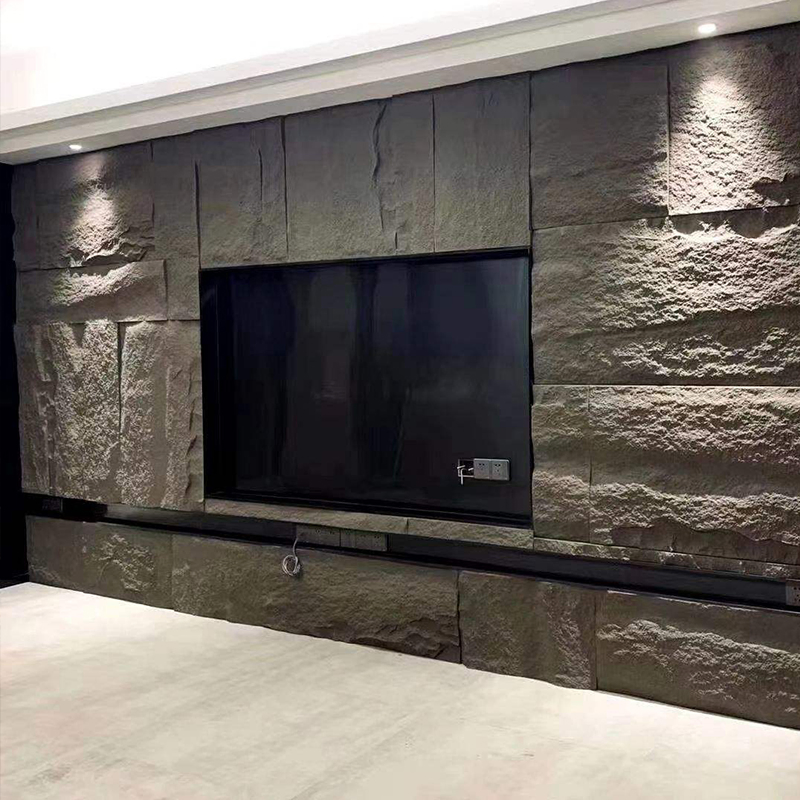 Flexible Polyurethane Stone 3D PU Stone Sheets Panel Tile for Wall Decoration