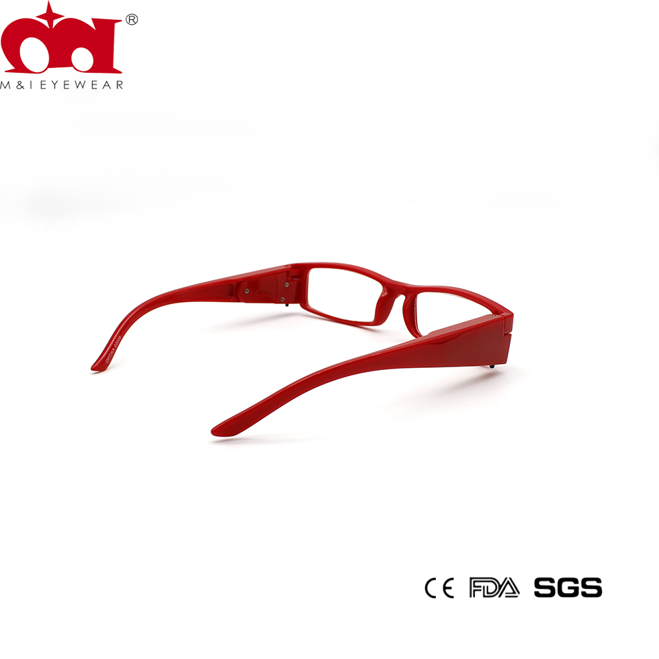 Red Reading Glasses with Lamp Light Rectangle Convenience Reader