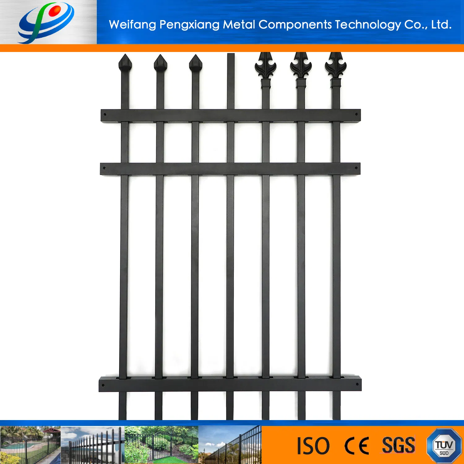 Powder Coated Railway Garden Security Fencing
