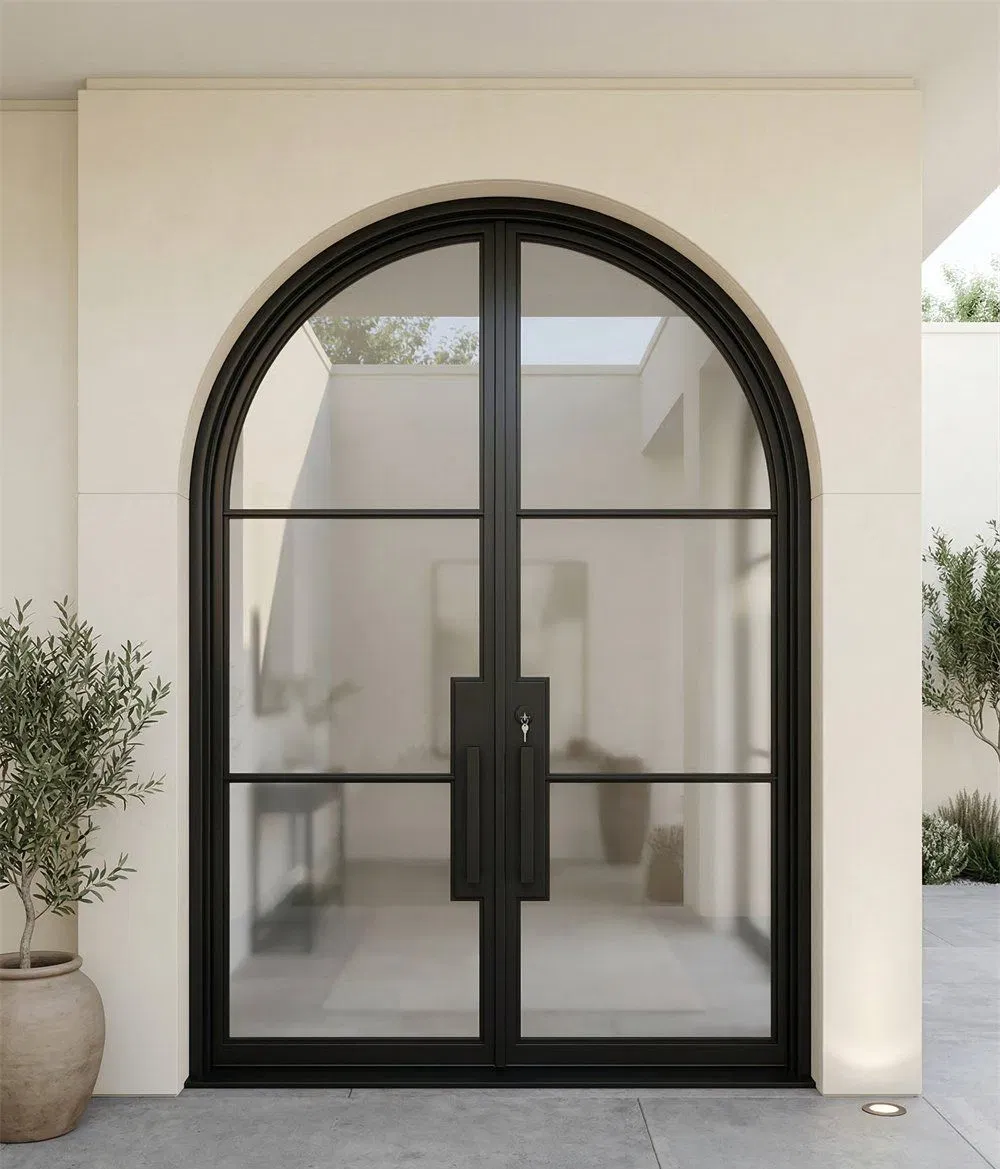 Premium French Style Steel Glass Door with Switchable Dynamic Light-Control Smart Glass