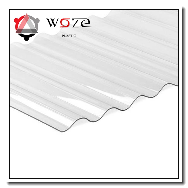 UV Resistant Corrugated Transparent Clear Colored Rain Cover Plastic PC Roofing Sheet for Shed Building Material
