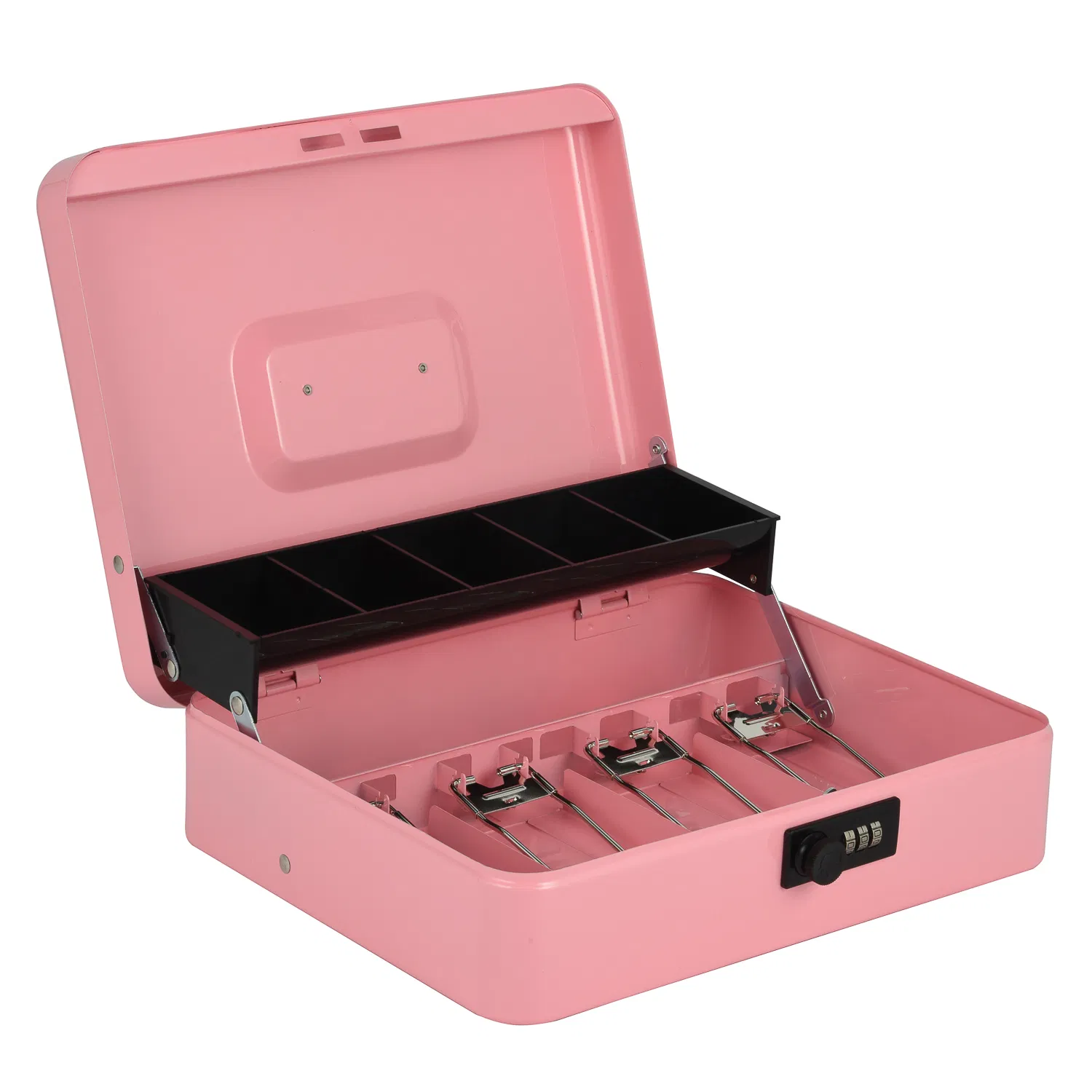 Top Sale Double-Layer 12 Inch Combination Lock Metal Cash Box Money Saving Safe Cash Box