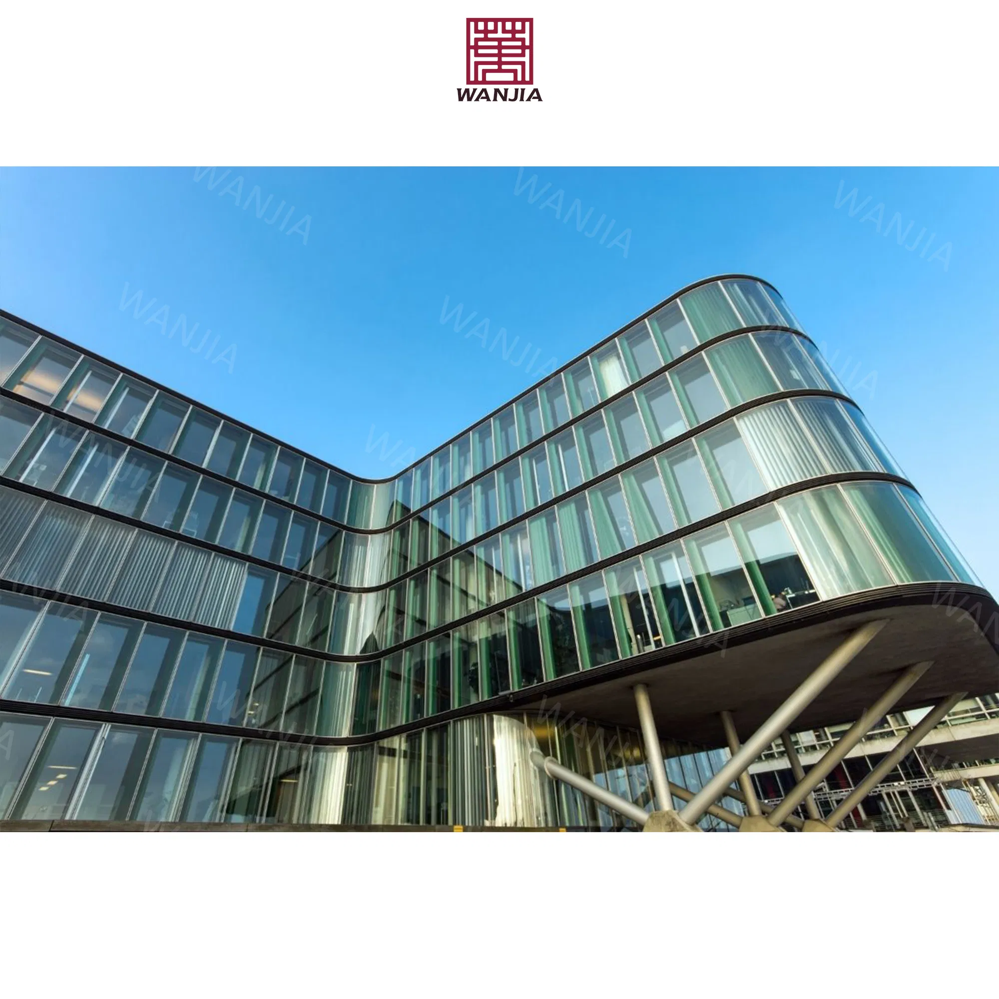 Energy Efficient Aluminum Curtain Wall with Double Mirror Glass