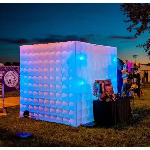 Wholesale Inflatable LED Photo Booth Colorful Party Decoration LED Lighting House