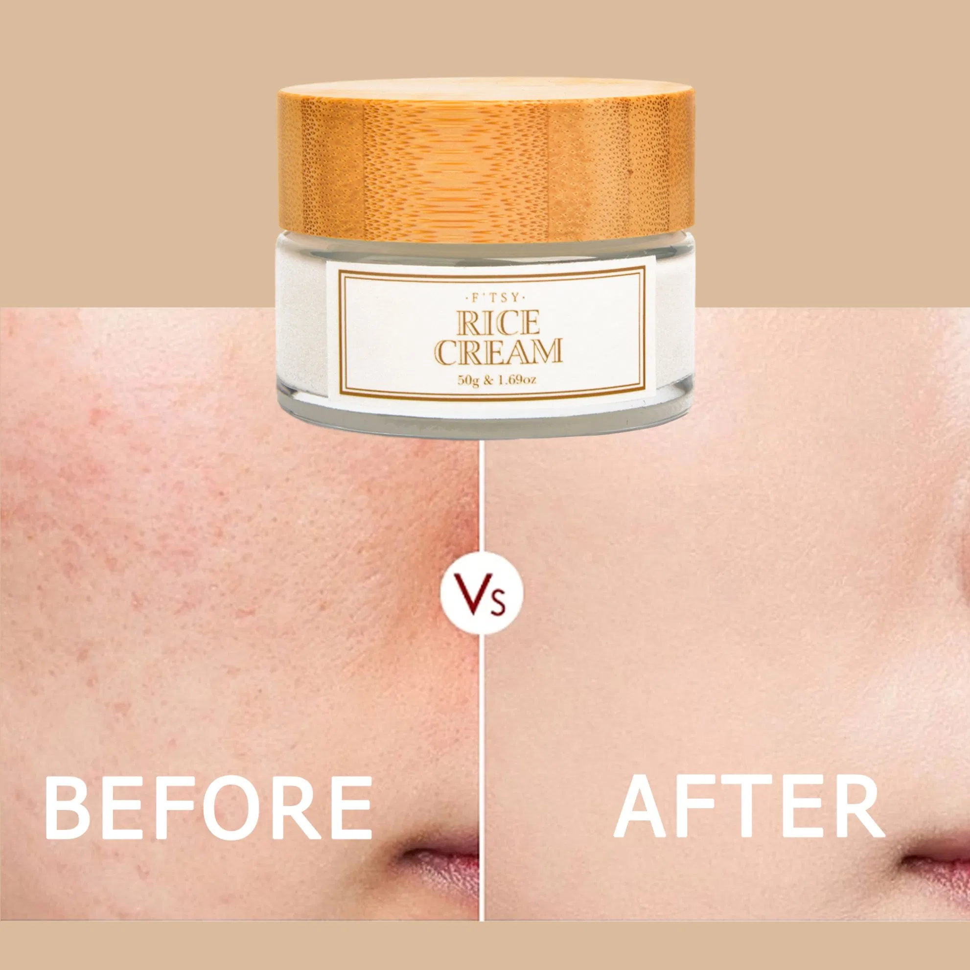 Natural Rice Extract Whitening Face Cream Niacinamide Soothing Moisturizer Private Label