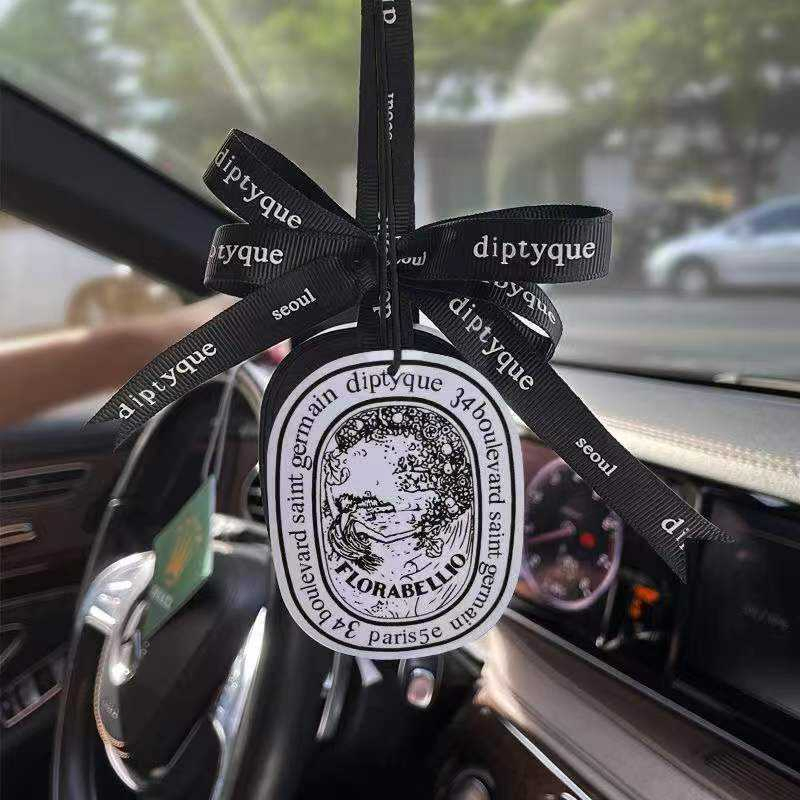 Customizable Oval Car Air Freshener with Floral Design