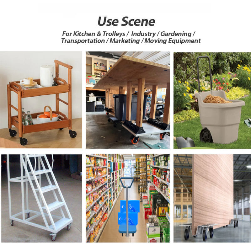 4inch to 8inch Wear Resistant Heavy-Duty Swivel Arcuate PU Caster Wheel China Factory