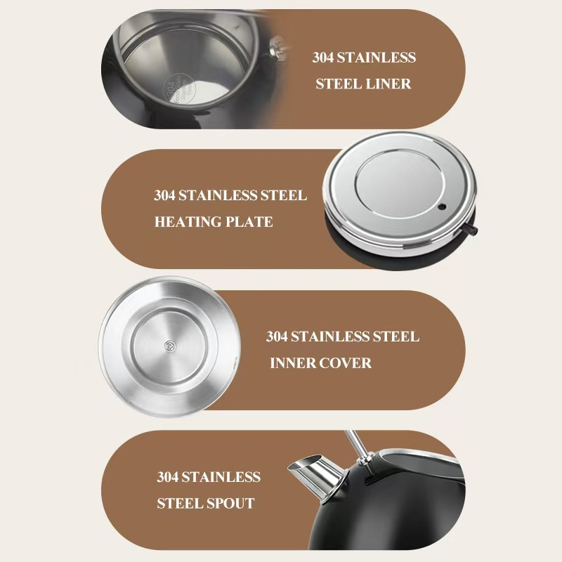 Factory Wholesale Electrical Appliance 1850-2200W Stainless Steel Kettle with Auto Power-off