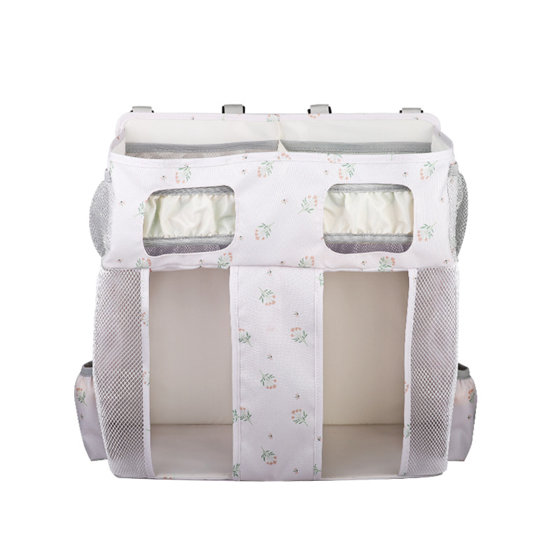 3-in-1 Diaper Caddy Organizer Holder for Baby Crib, Nursery Organization Diaper Stacker Storage for Crib, Changing Table, Car