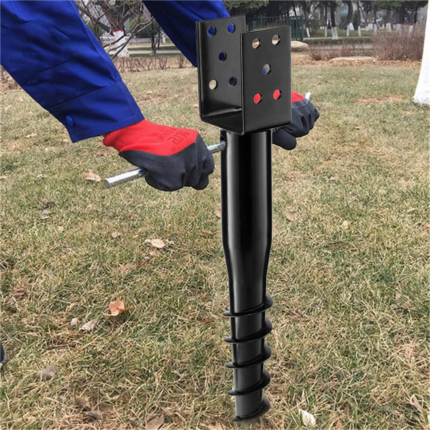 Безвыемный грунтовый анкер для столбов