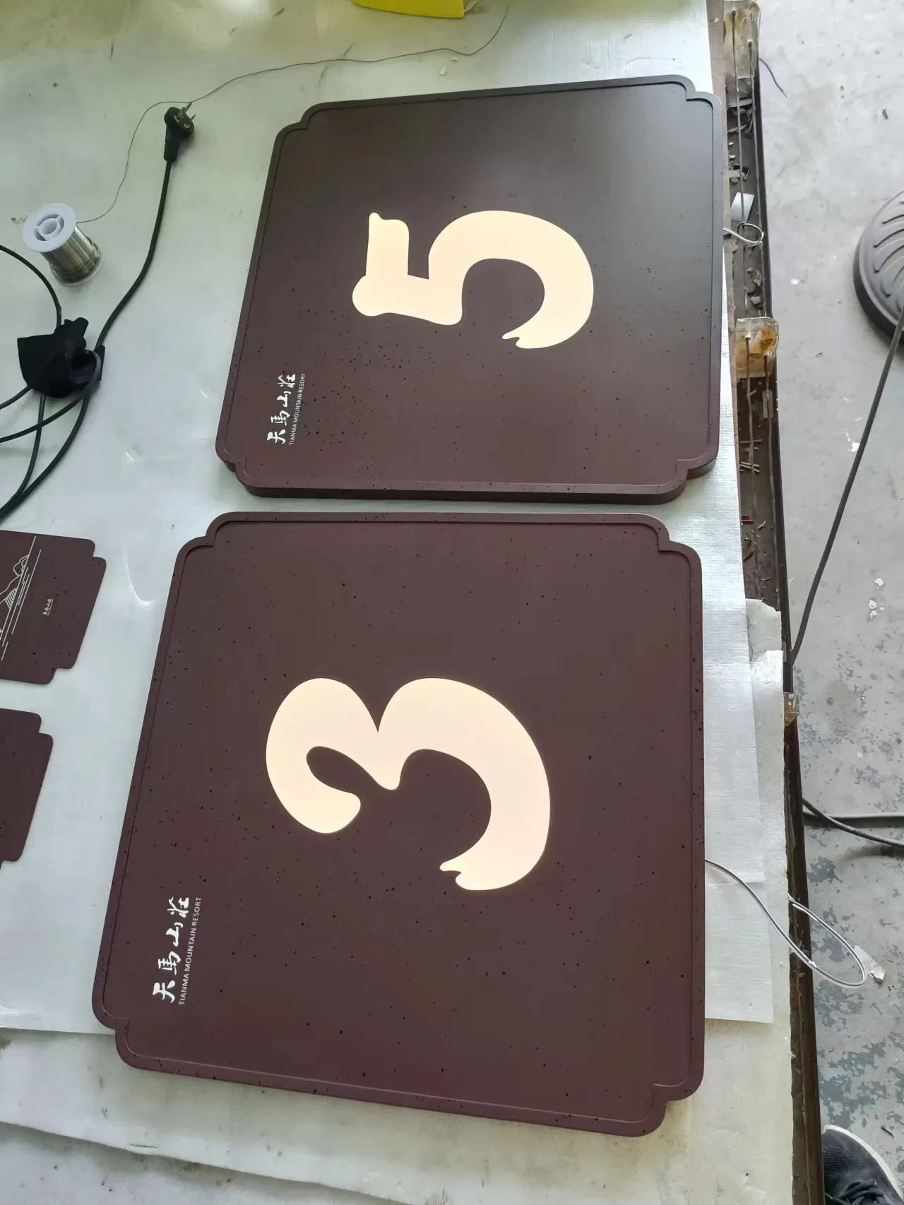 Hotel Room Door Number Illuminated LED Light Sign Stainless Steel Etched Plaques