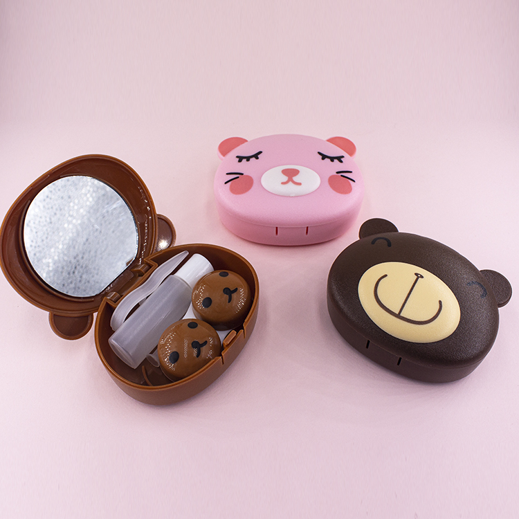 Manufacture Direct Selling Contact Lens Case Lovely Cartoon Contact Lens Container
