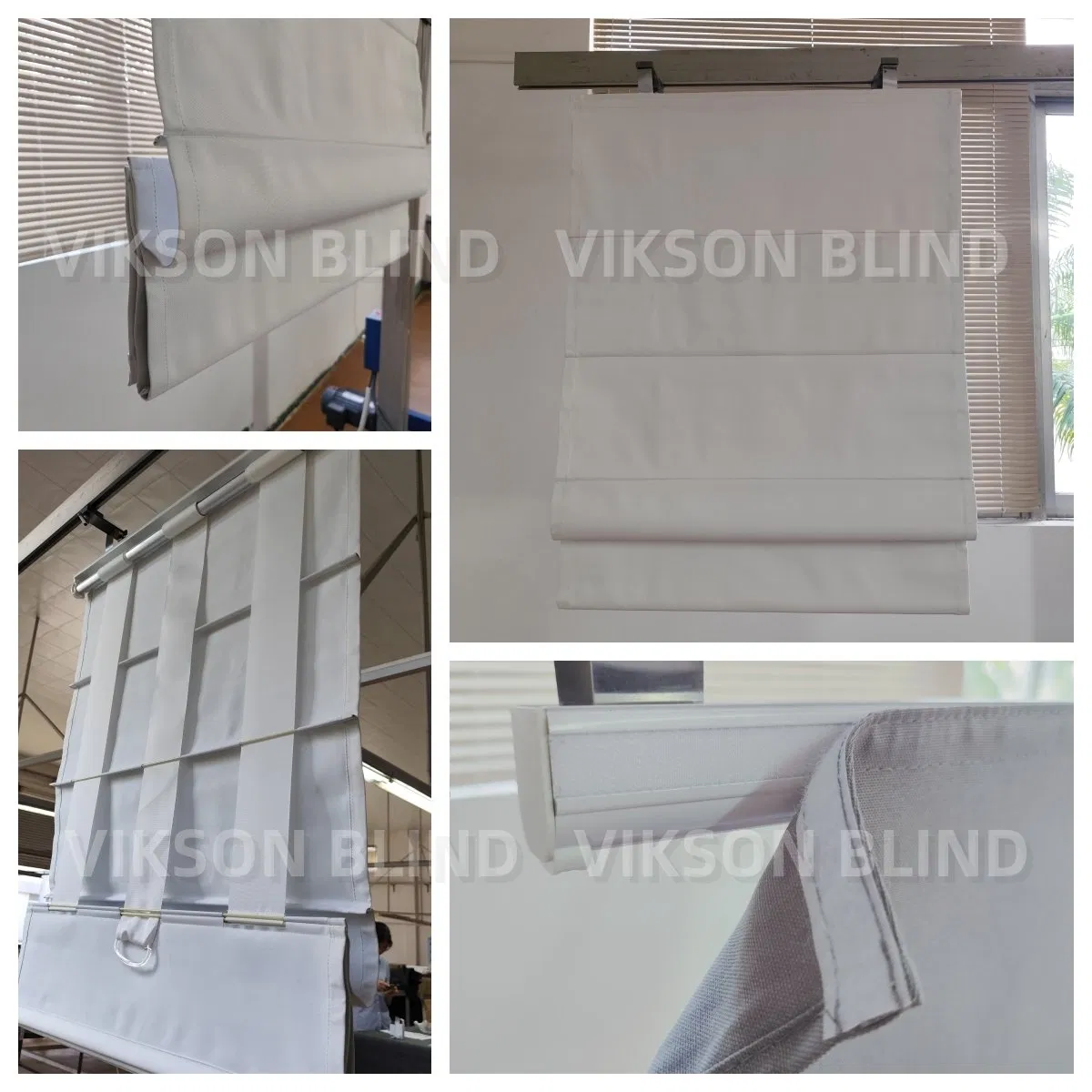 Cordless Roman Blinds Spring System Fabric Curtain Window Roller Blinds Filtering Fabric