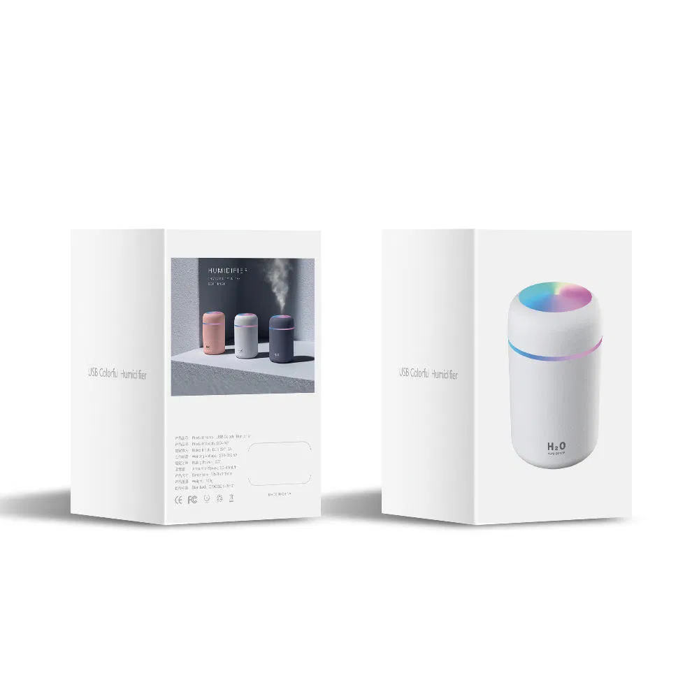 Colorful LED Light Home Electric Air Diffuser 300ml Spray Mist USB H2O Ultrasonic Mini Portable Humidifier