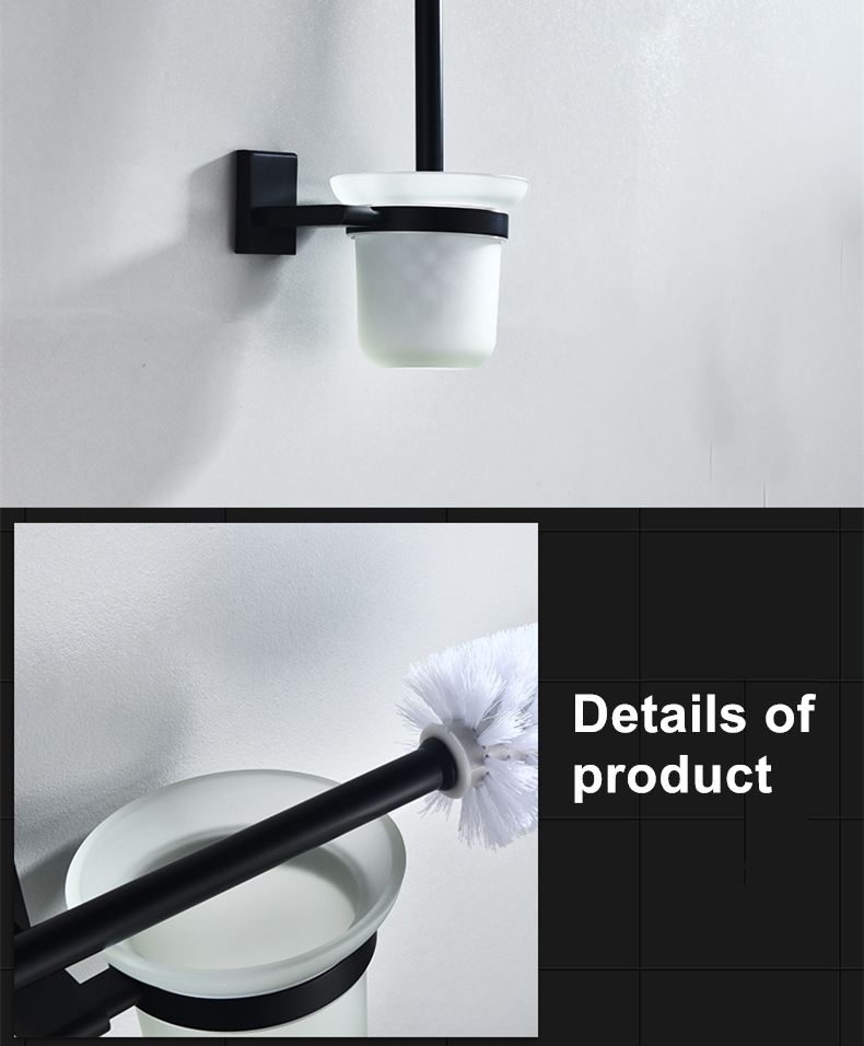 Держатель для туалетного ёршика в современном стиле, матовый черный