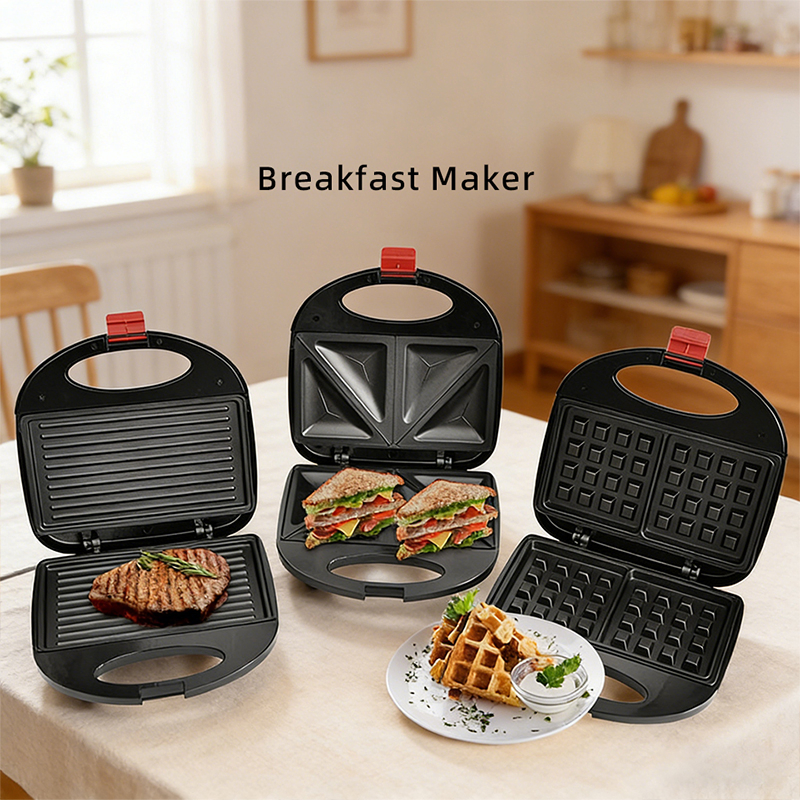 Multi-Function Portable Round Bread Maker Waffle Maker