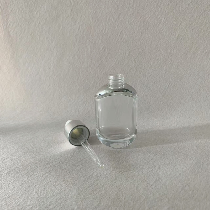 Glass Cosmetic Perfume Essential Oil Dropper Bottle with Plastic Press Cap