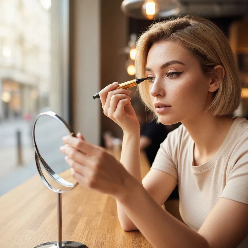 Waterproof Smudge Proof 2-in-1 Dual-Head Liquid Eyeliner & Stamp Cosmetics