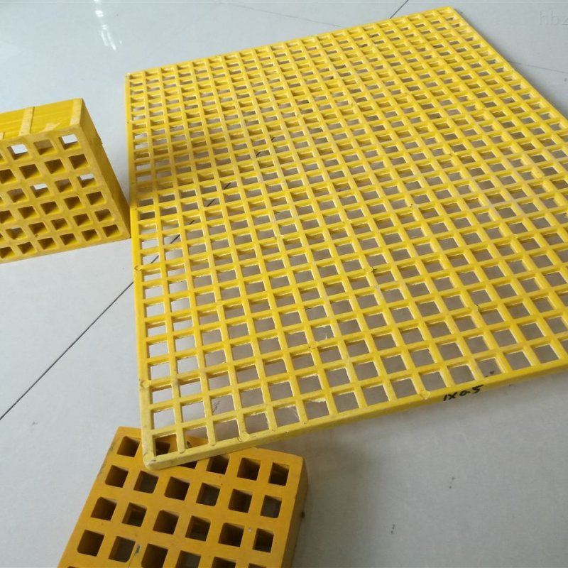 Hongwo Acid and Alkali Resistant Fiberglass Grating 50mmx50mm Grid Chemical Platform Decking