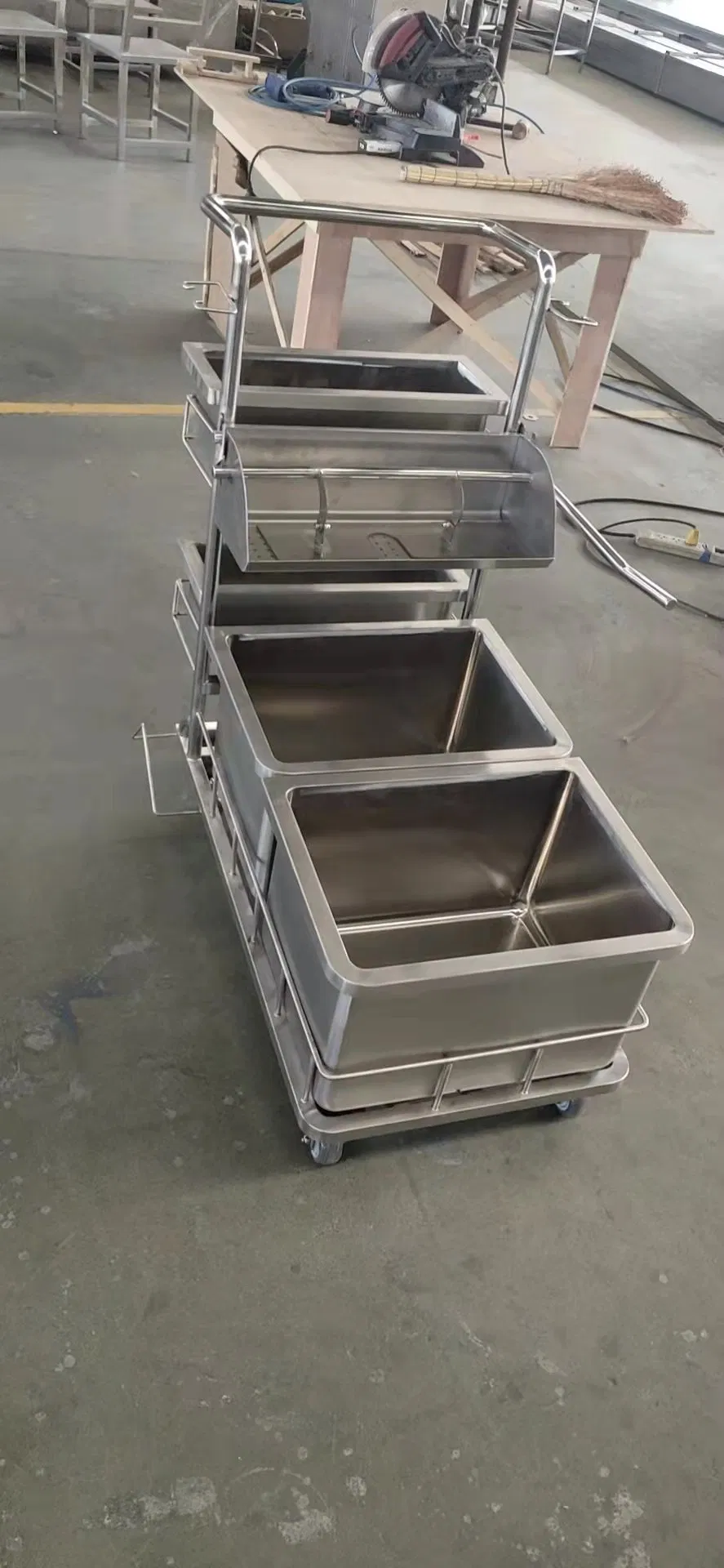 Cleanroom Stainless Steel Autoclavable 2 Bucket Trolley