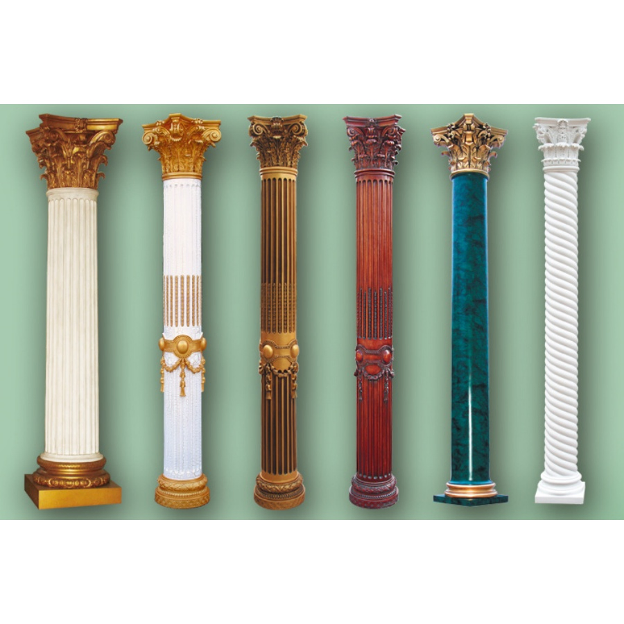 Banruo High Quality Classic Fiberglass Decorative Roman Pillar for Outdoor