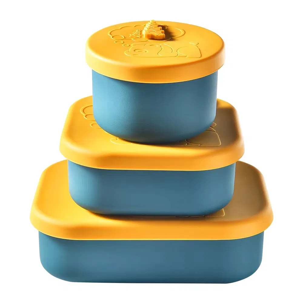 Rectangle Silicone Travel Containers Silicone Container Leak Proof Food Storage Bento Lunch Box