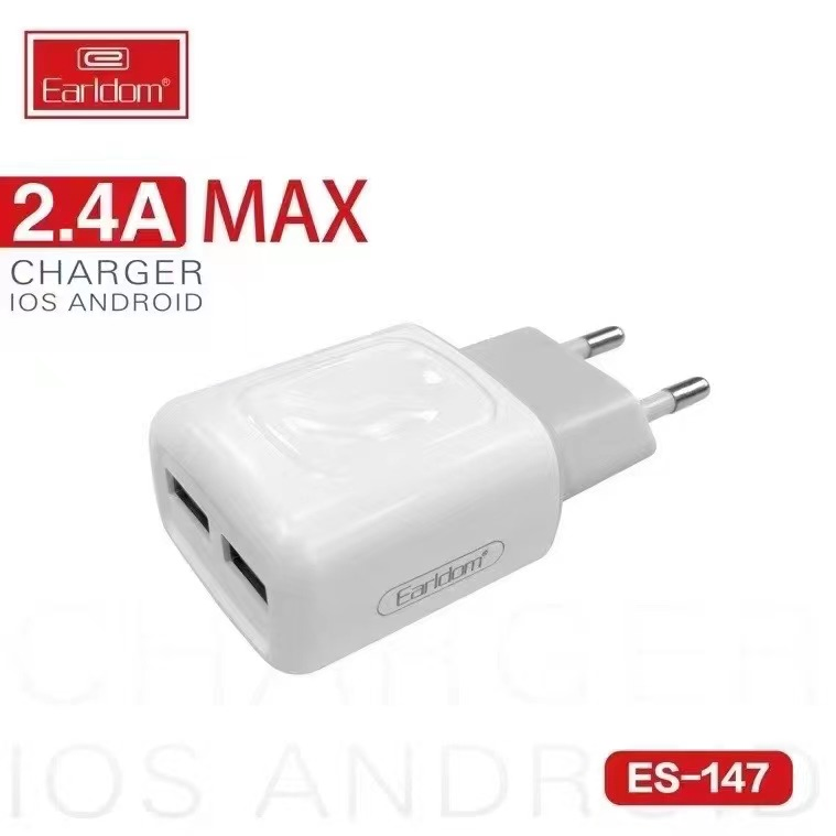 Earldom Original Mobile Phone USB Charger 2.4A Travel Adapter