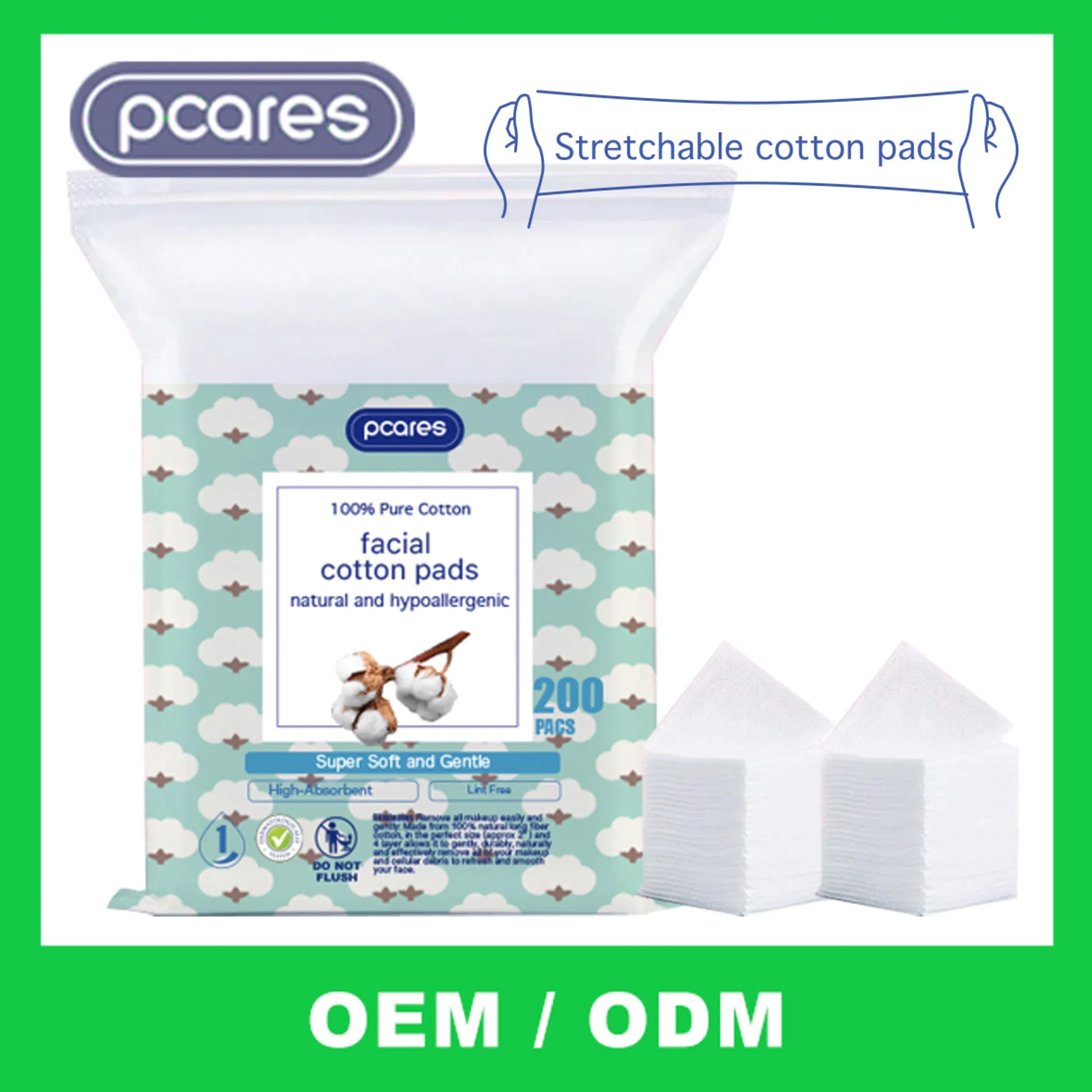 OEM Ultra-Soft Facial Cotton Pads for Gentle Skin Care Routine
