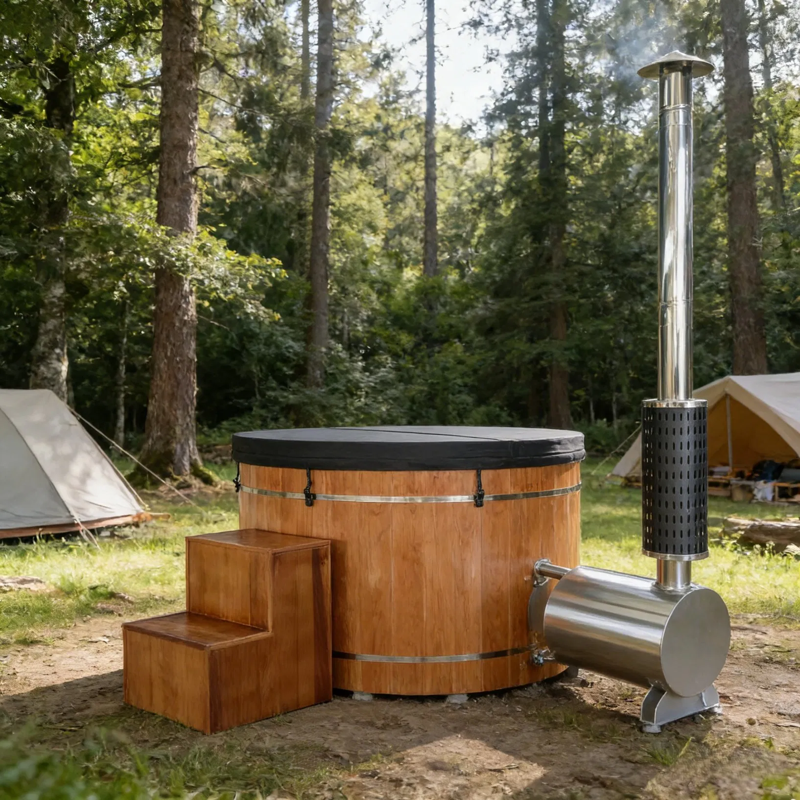 Уличная деревянная купель SPA на 2-4 человека