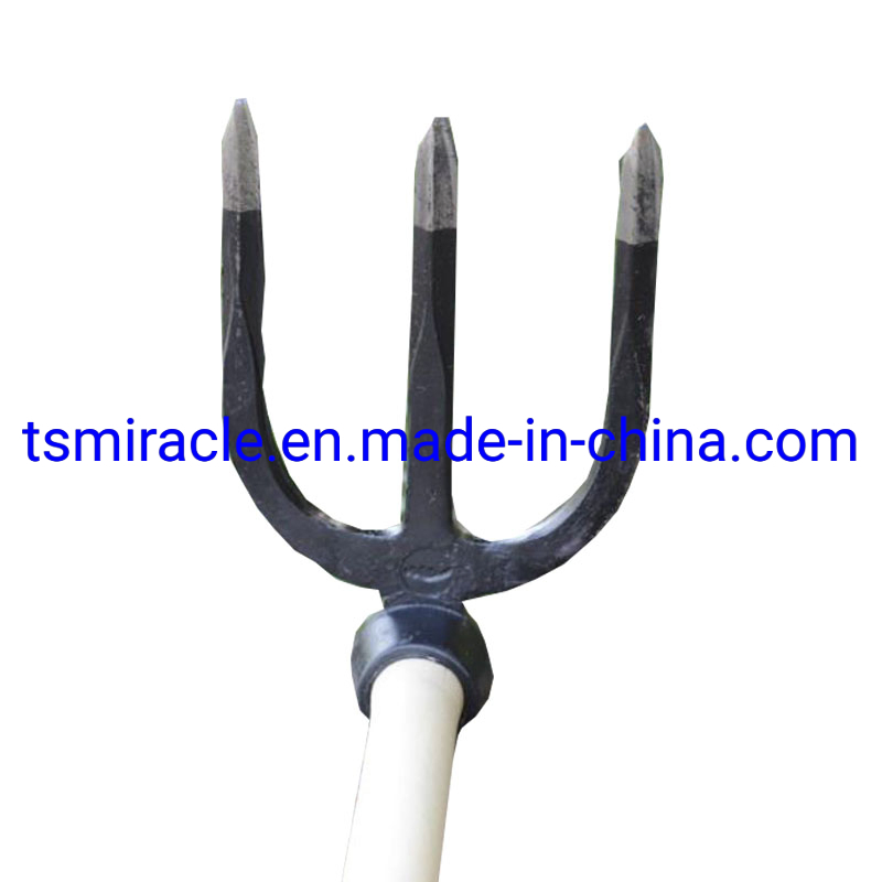 Hardened Agricultural Three-Pronged Fork Hoe Rake Solid Wood Long Handle Farm Tools Gardening Fork