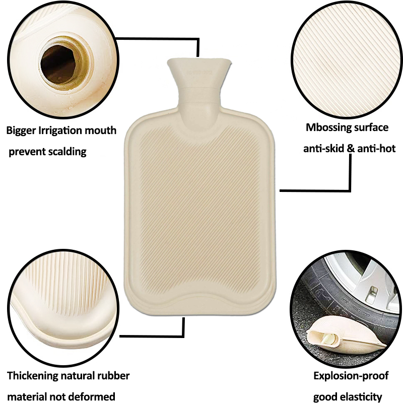 Luxury Target 2L Rubber Hot Water Bottle with Cute Christmas Designs Knitting Cover
