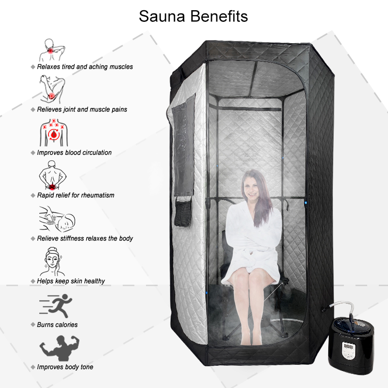 Raysen Home Sauna Wet Steam Sauna Room 190cm with 3.6L Steamer