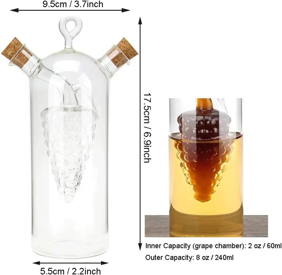 Hot Sale 8oz High Borosilicate 2 in 1 Oil Dispenser Bottle for Kitchen