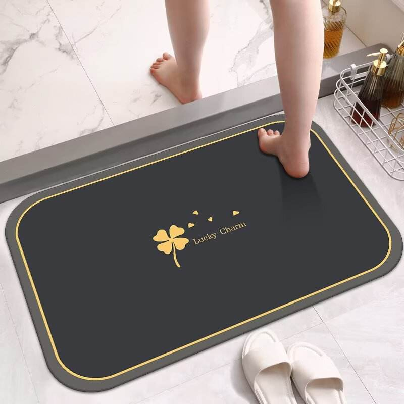 Non-Slip Super Absorbent Quick Dry Toilet Floor Mat Bathroom Rug Carpet Diatomaceous Earth Bath Mat